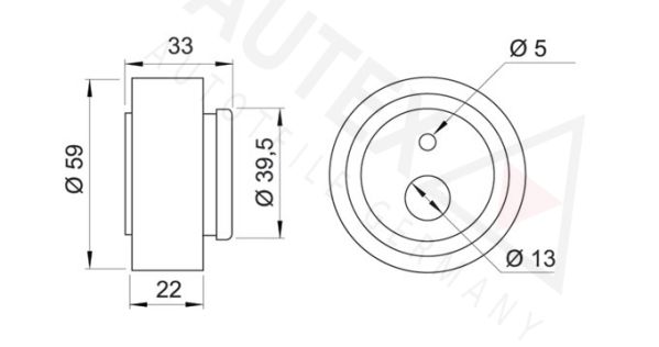 AUTEX Натяжной ролик, ремень ГРМ 641405