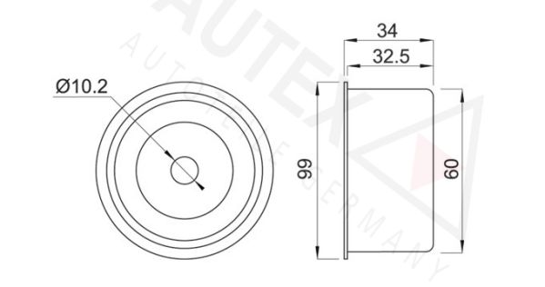 AUTEX Натяжной ролик, ремень ГРМ 641637