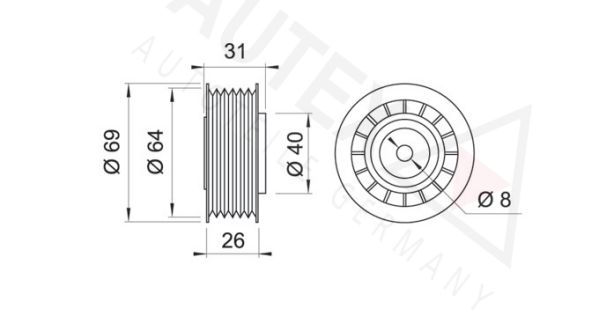 AUTEX Seade-/juhtrull,soonrihm 641680