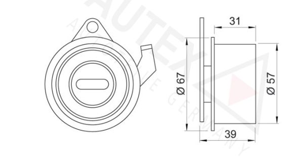 AUTEX Натяжной ролик, ремень ГРМ 641835