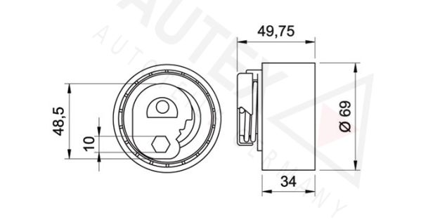 AUTEX Натяжной ролик, ремень ГРМ 641852