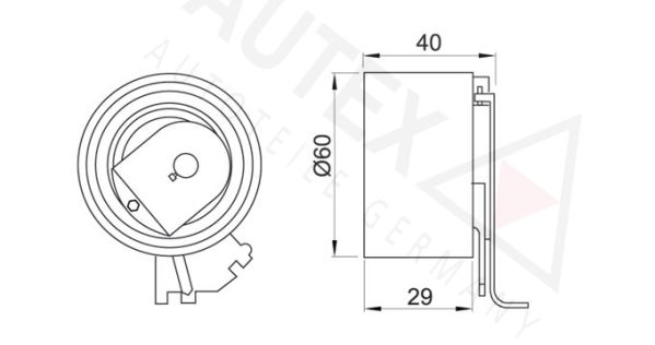 AUTEX Натяжной ролик, ремень ГРМ 642079