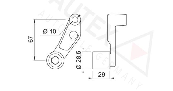 AUTEX Seade-/juhtrull,hammasrihm 651148