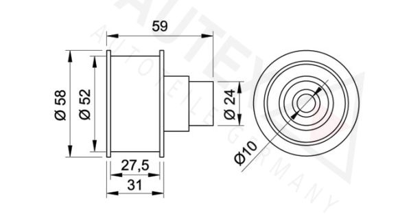 AUTEX Паразитный / Ведущий ролик, зубчатый ремень 651445