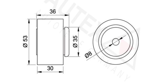 AUTEX Seade-/juhtrull,hammasrihm 651610