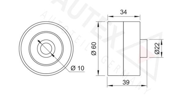 AUTEX Seade-/juhtrull,hammasrihm 651759