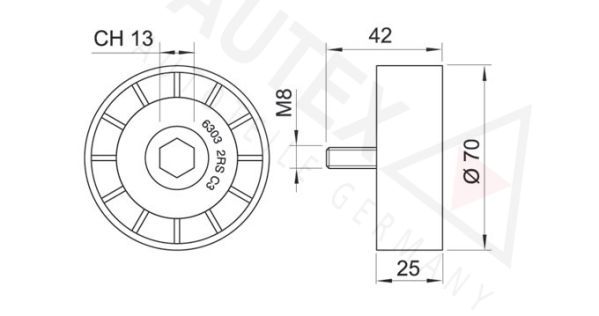 AUTEX Seade-/juhtrull,soonrihm 651847