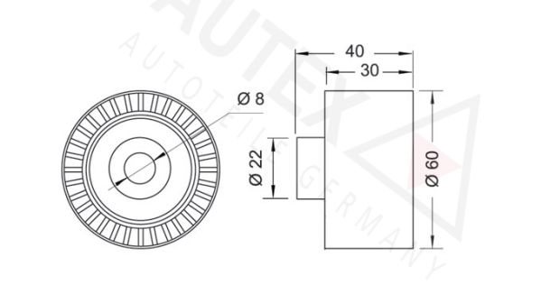 AUTEX Seade-/juhtrull,hammasrihm 652030