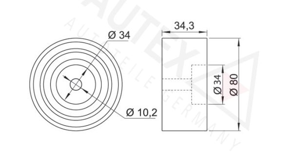 AUTEX Seade-/juhtrull,hammasrihm 652054