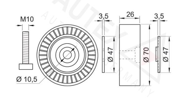 AUTEX Seade-/juhtrull,soonrihm 654257