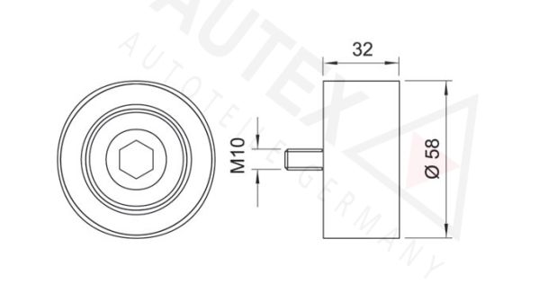 AUTEX Seade-/juhtrull,hammasrihm 654384