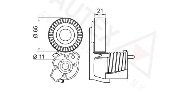 AUTEX Натяжитель ремня, клиновой зубча 654406