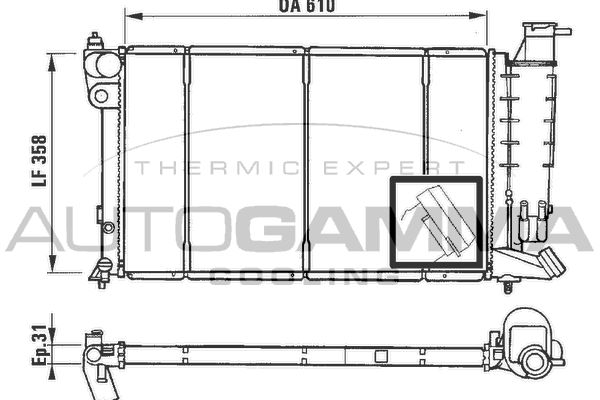 AUTOGAMMA Radiaator,mootorijahutus 100227