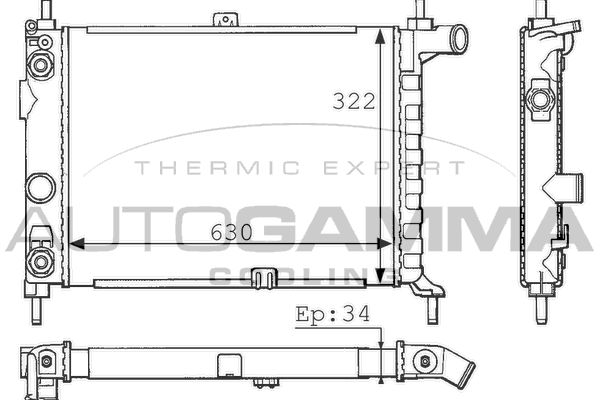 AUTOGAMMA Radiaator,mootorijahutus 100690