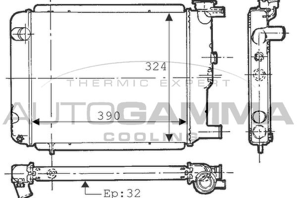 AUTOGAMMA Radiaator,mootorijahutus 100751