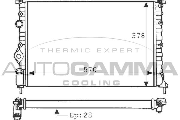 AUTOGAMMA Радиатор, охлаждение двигателя 100904