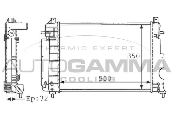 AUTOGAMMA Radiaator,mootorijahutus 100936