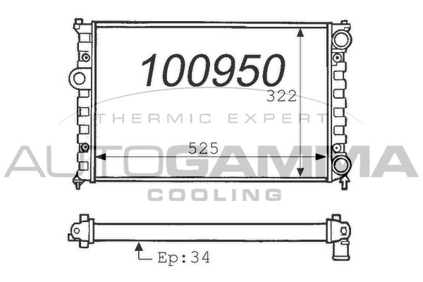 AUTOGAMMA Radiaator,mootorijahutus 100950