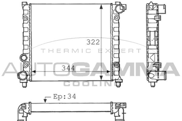 AUTOGAMMA Радиатор, охлаждение двигателя 100953
