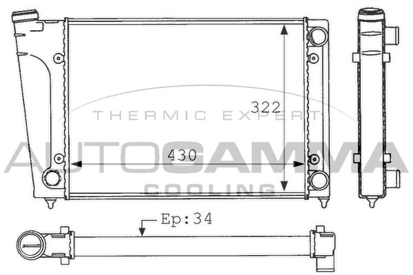 AUTOGAMMA Radiaator,mootorijahutus 101046