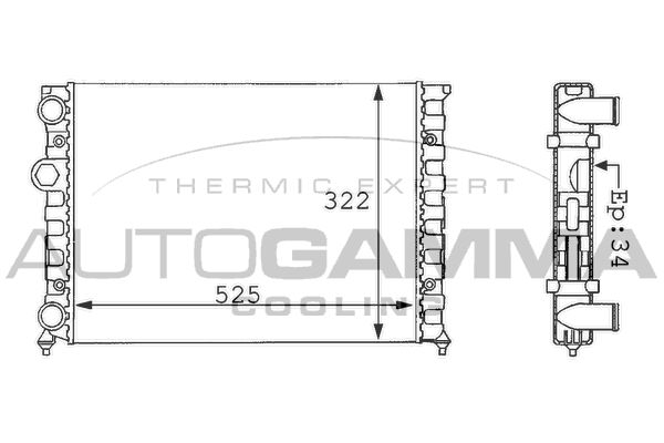 AUTOGAMMA Radiaator,mootorijahutus 101056