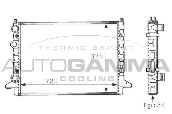 AUTOGAMMA Radiaator,mootorijahutus 101077