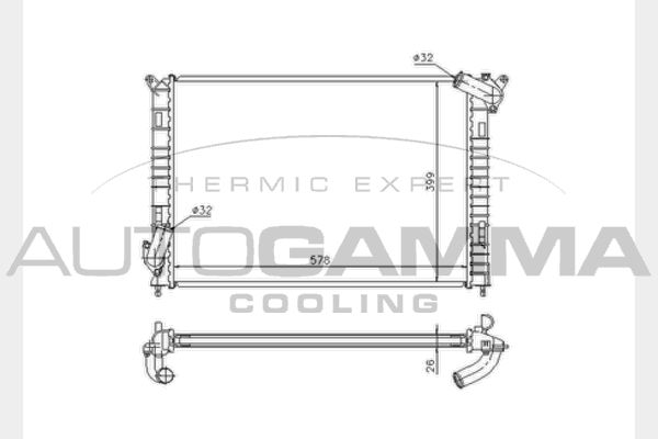 AUTOGAMMA Радиатор, охлаждение двигателя 103201