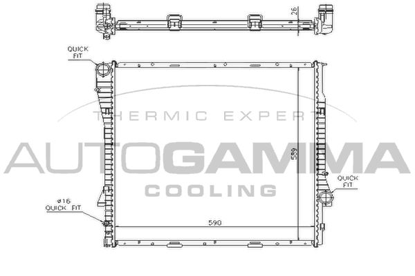 AUTOGAMMA Radiaator,mootorijahutus 103398