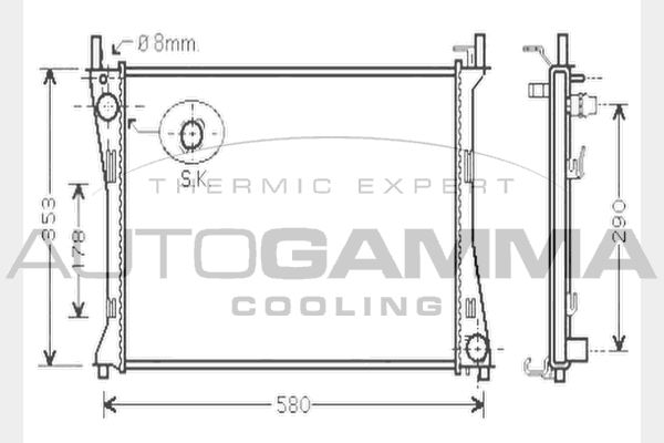 AUTOGAMMA Radiaator,mootorijahutus 104506