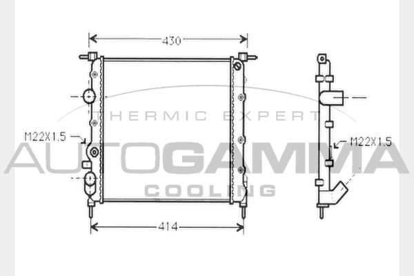 AUTOGAMMA Radiaator,mootorijahutus 104615