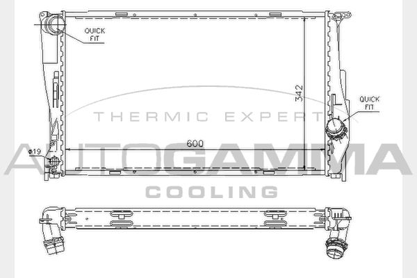AUTOGAMMA Радиатор, охлаждение двигателя 104626