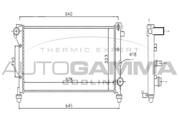 AUTOGAMMA Radiaator,mootorijahutus 104637