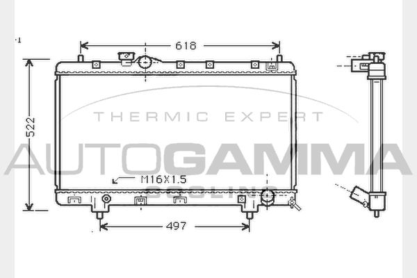 AUTOGAMMA Radiaator,mootorijahutus 104743