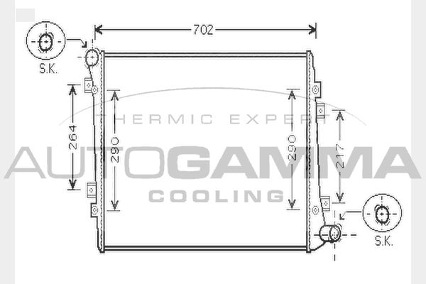 AUTOGAMMA Radiaator,mootorijahutus 104748