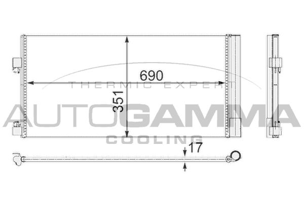 AUTOGAMMA Конденсатор, кондиционер 105091