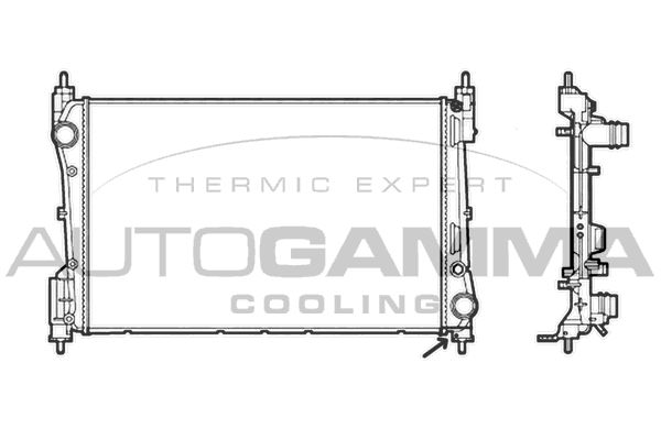 AUTOGAMMA Радиатор, охлаждение двигателя 105791