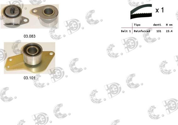 AUTOKIT Hammasrihma komplekt 04.5014