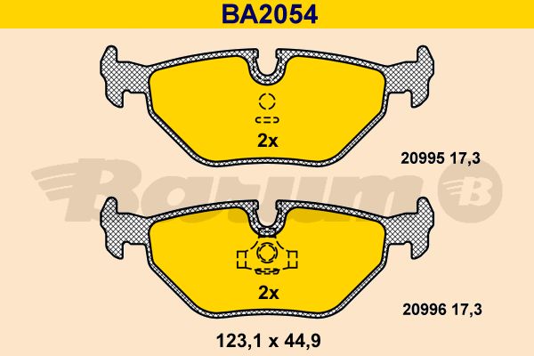 BARUM Комплект тормозных колодок, дисковый тормоз BA2054