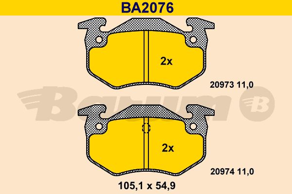 BARUM Piduriklotsi komplekt,ketaspidur BA2076