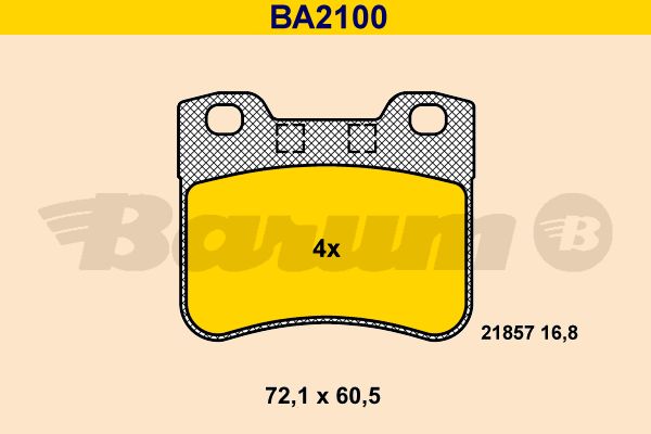 BARUM Комплект тормозных колодок, дисковый тормоз BA2100