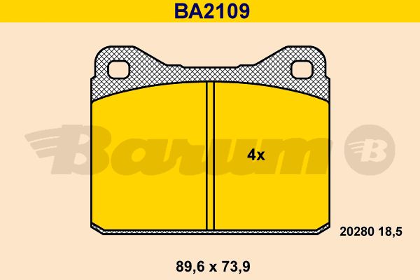 BARUM Комплект тормозных колодок, дисковый тормоз BA2109
