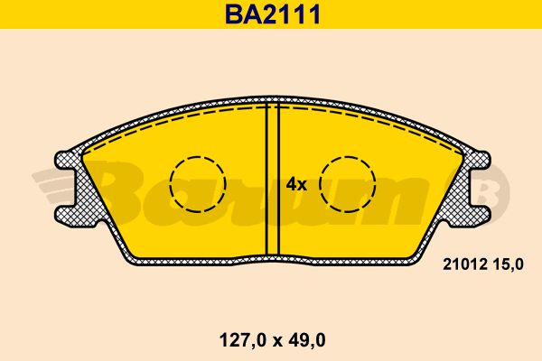 BARUM Piduriklotsi komplekt,ketaspidur BA2111