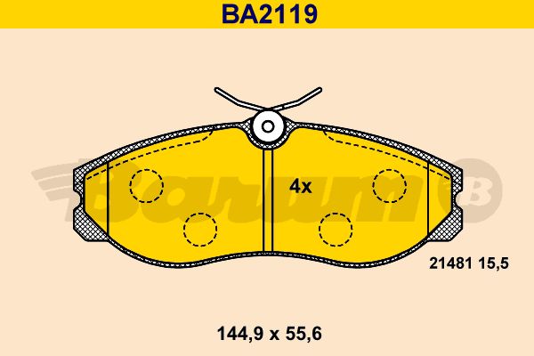 BARUM Комплект тормозных колодок, дисковый тормоз BA2119