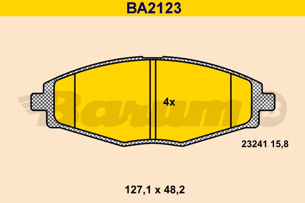 BARUM Комплект тормозных колодок, дисковый тормоз BA2123