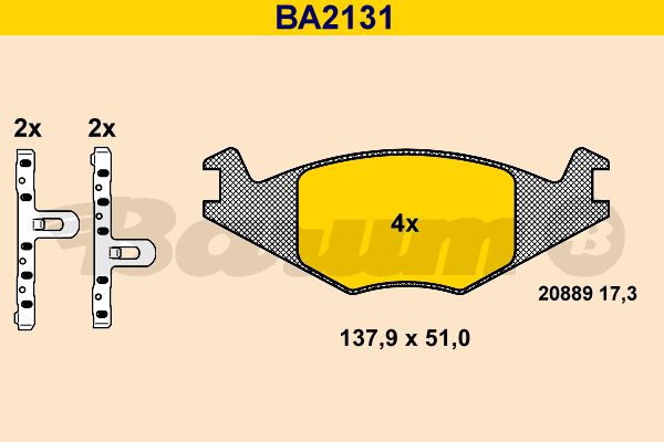 BARUM Piduriklotsi komplekt,ketaspidur BA2131