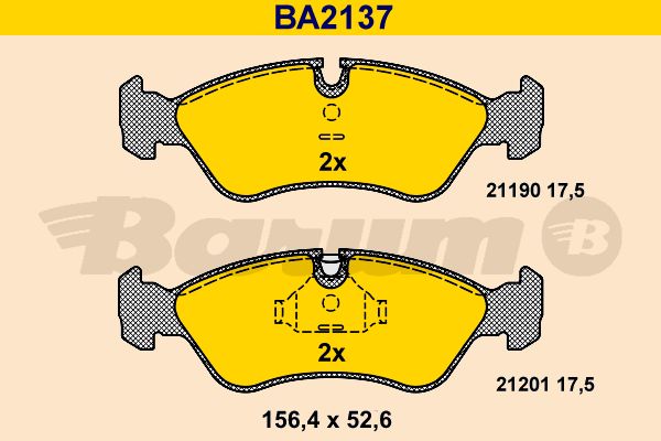 BARUM Комплект тормозных колодок, дисковый тормоз BA2137