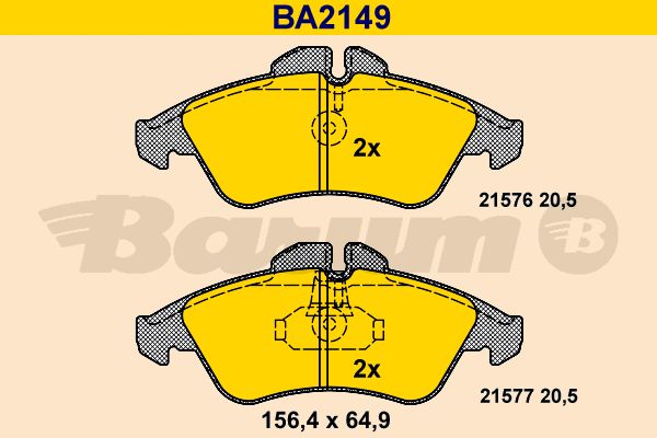 BARUM Комплект тормозных колодок, дисковый тормоз BA2149