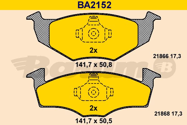 BARUM Piduriklotsi komplekt,ketaspidur BA2152