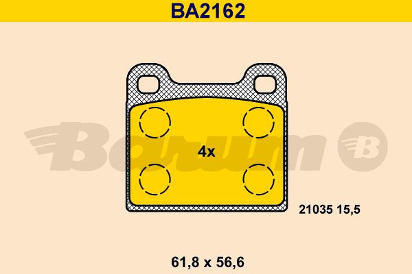 BARUM Комплект тормозных колодок, дисковый тормоз BA2162