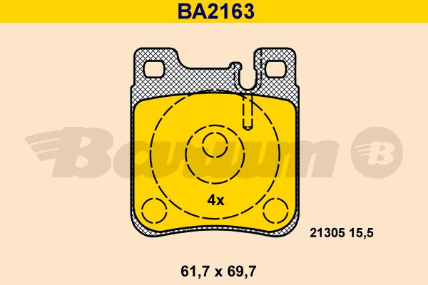 BARUM Piduriklotsi komplekt,ketaspidur BA2163